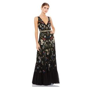 Mac Duggal Floral Beaded Tulle Gown 93548 SIZE US 6 $998